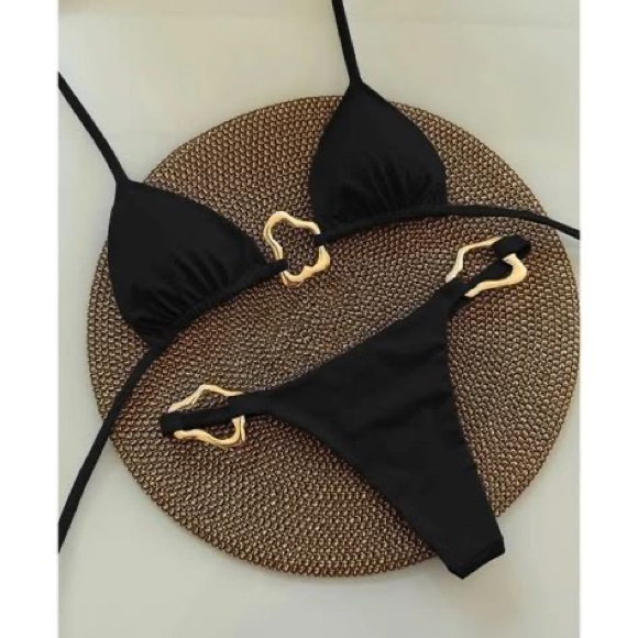 Commense Other - Commense Black and Gold Bikini with Elegant Accents